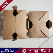 Disposable Restaurant Kraft Paper Packaging Box Take Away Food Container with Ventilation Hole